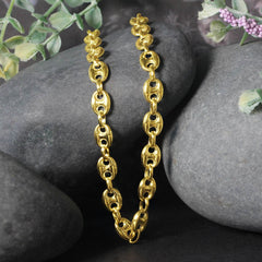 14k Yellow Gold Puffed Mariner Link Chain (6.80 mm) - Sable Gold