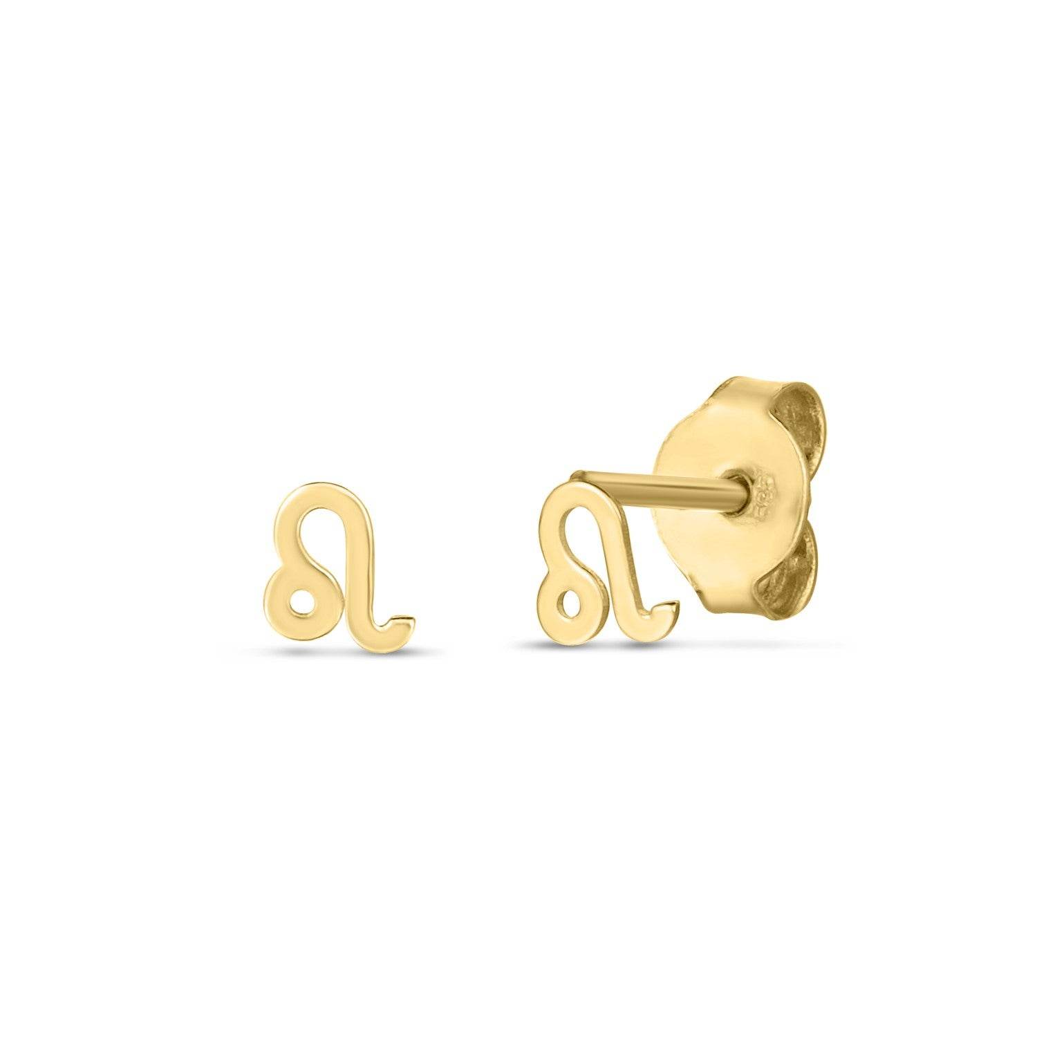 14k Yellow Gold Leo Stud Earrings - Sable Gold