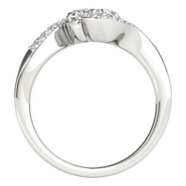 14k White Gold Curved Band Style Two Diamond Ring (5/8 cttw) - Sable Gold