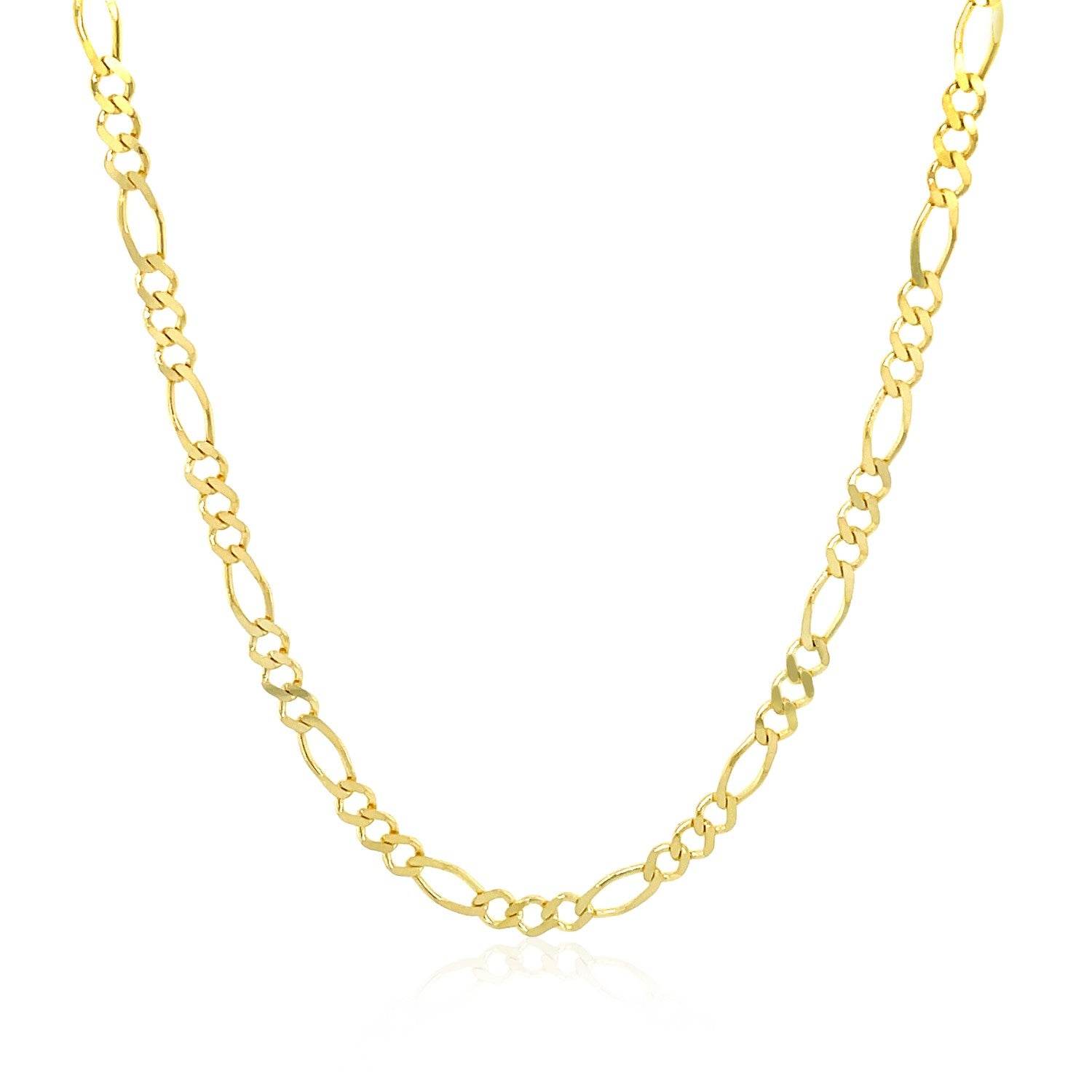 14k Yellow Gold Solid Figaro Chain (2.80 mm) - Sable Gold