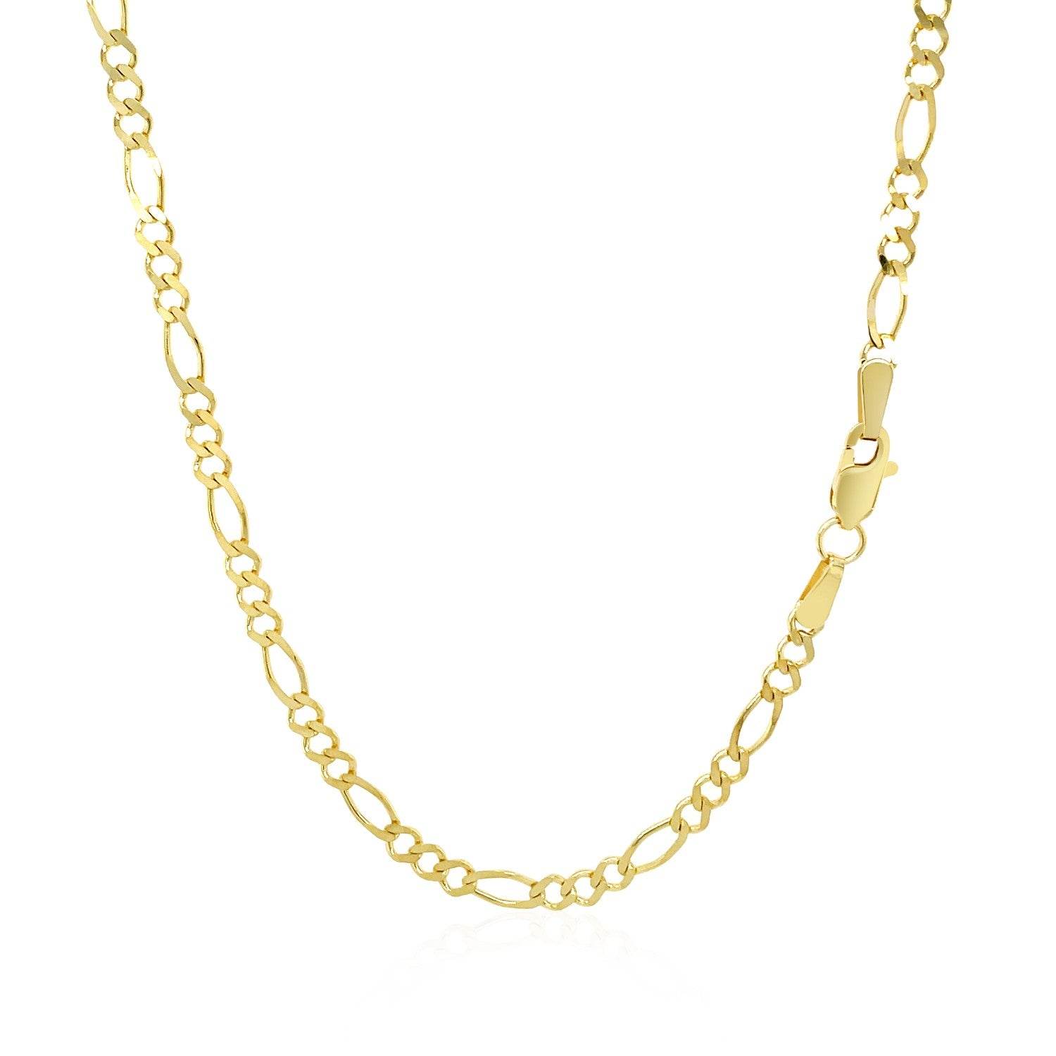 14k Yellow Gold Solid Figaro Chain (2.80 mm) - Sable Gold