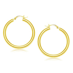 14k Yellow Gold Polished Hoop Earrings (4x40mm) - Sable Gold