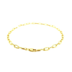 14k Yellow Gold Anklet with Flat Hammered Oval Links - Sable Gold