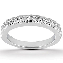 14k White Gold Shared Prong Diamond Wedding Ring Band - Sable Gold