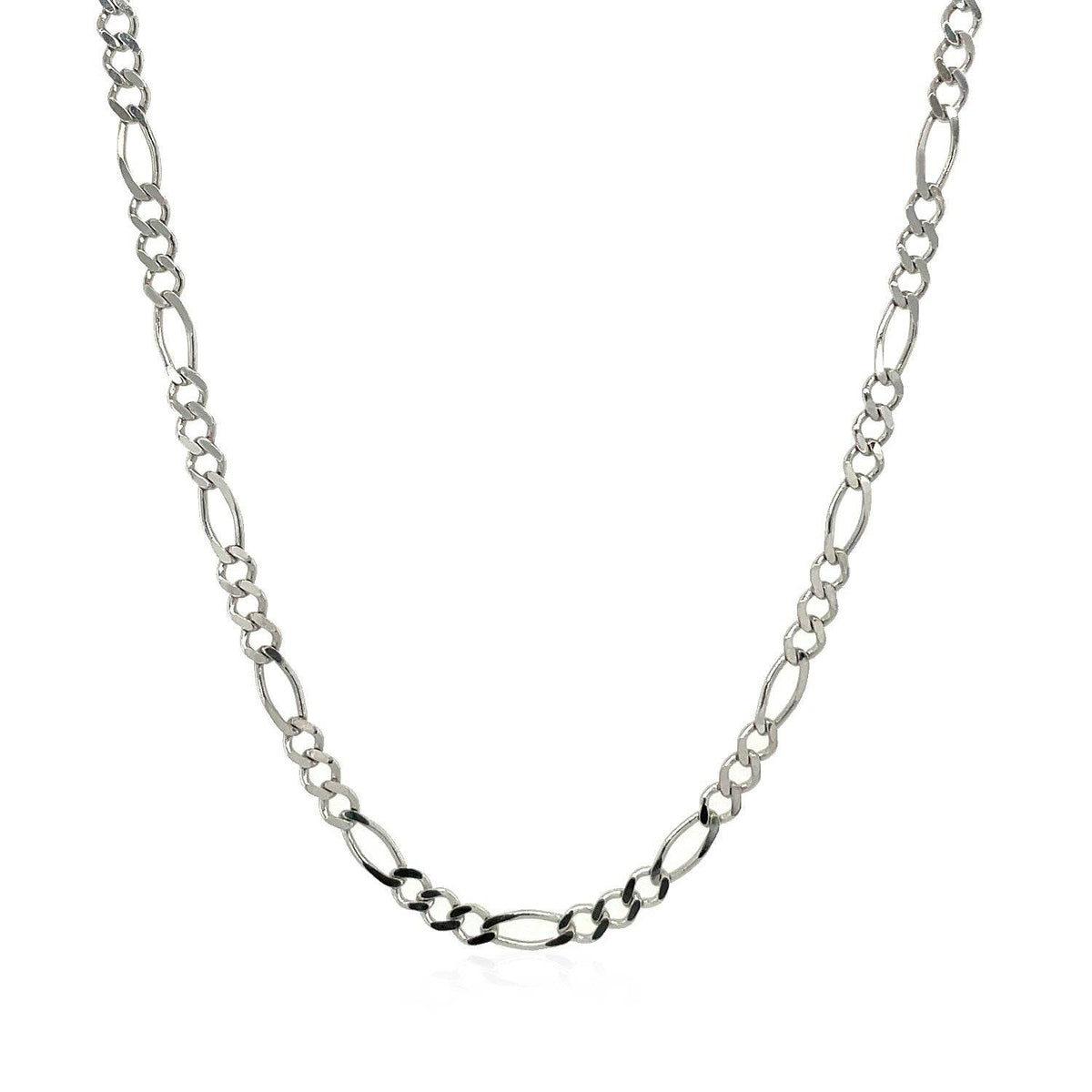 14k White Gold Solid Figaro Chain (2.60 mm) - Sable Gold