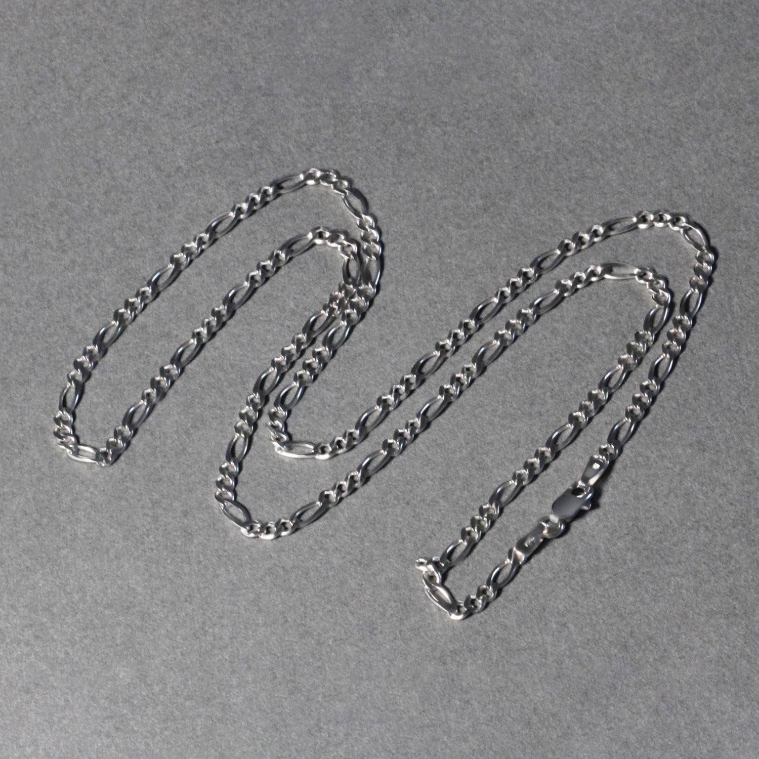 14k White Gold Solid Figaro Chain (2.60 mm) - Sable Gold