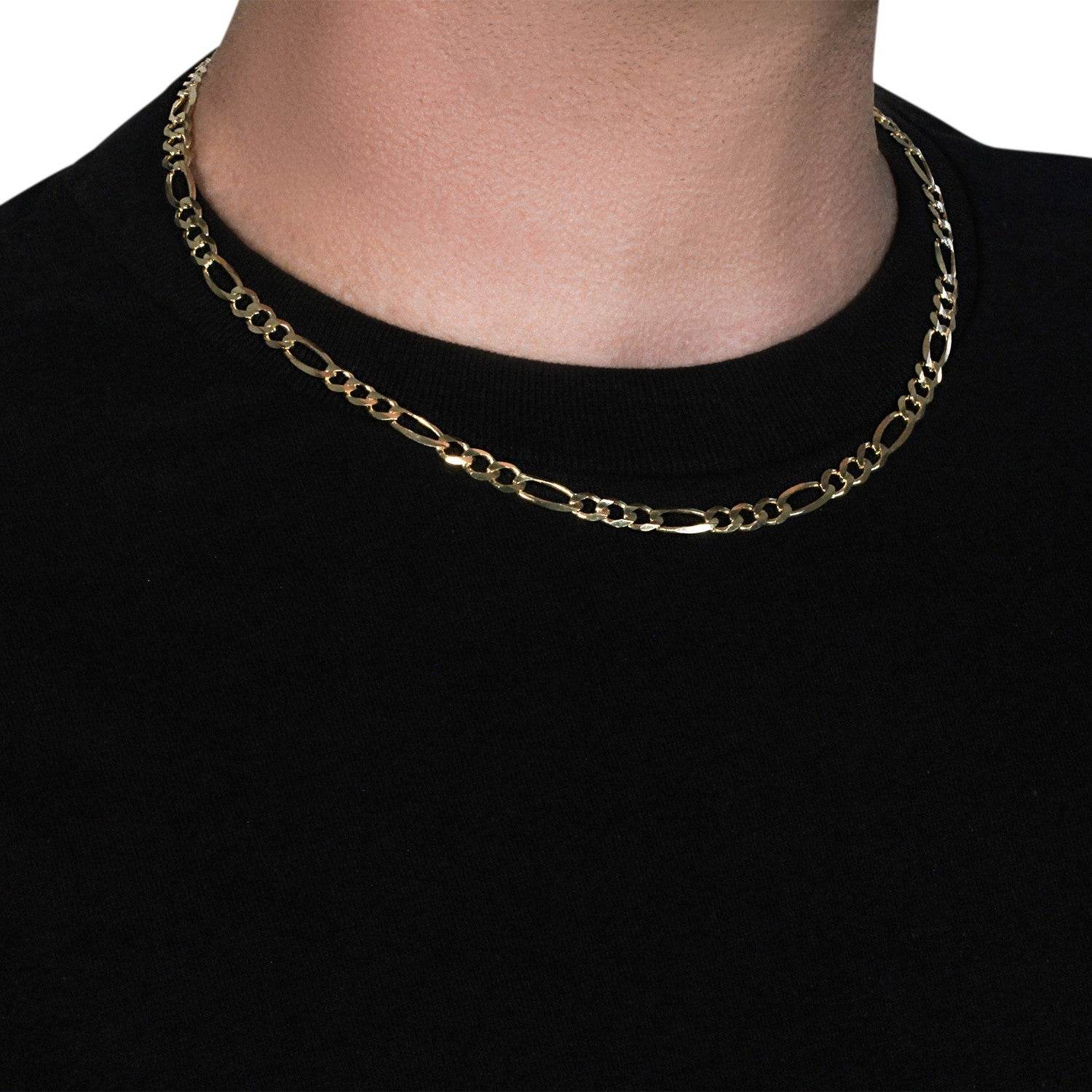 10K Yellow Gold Solid Figaro Chain (5.30 mm) - Sable Gold