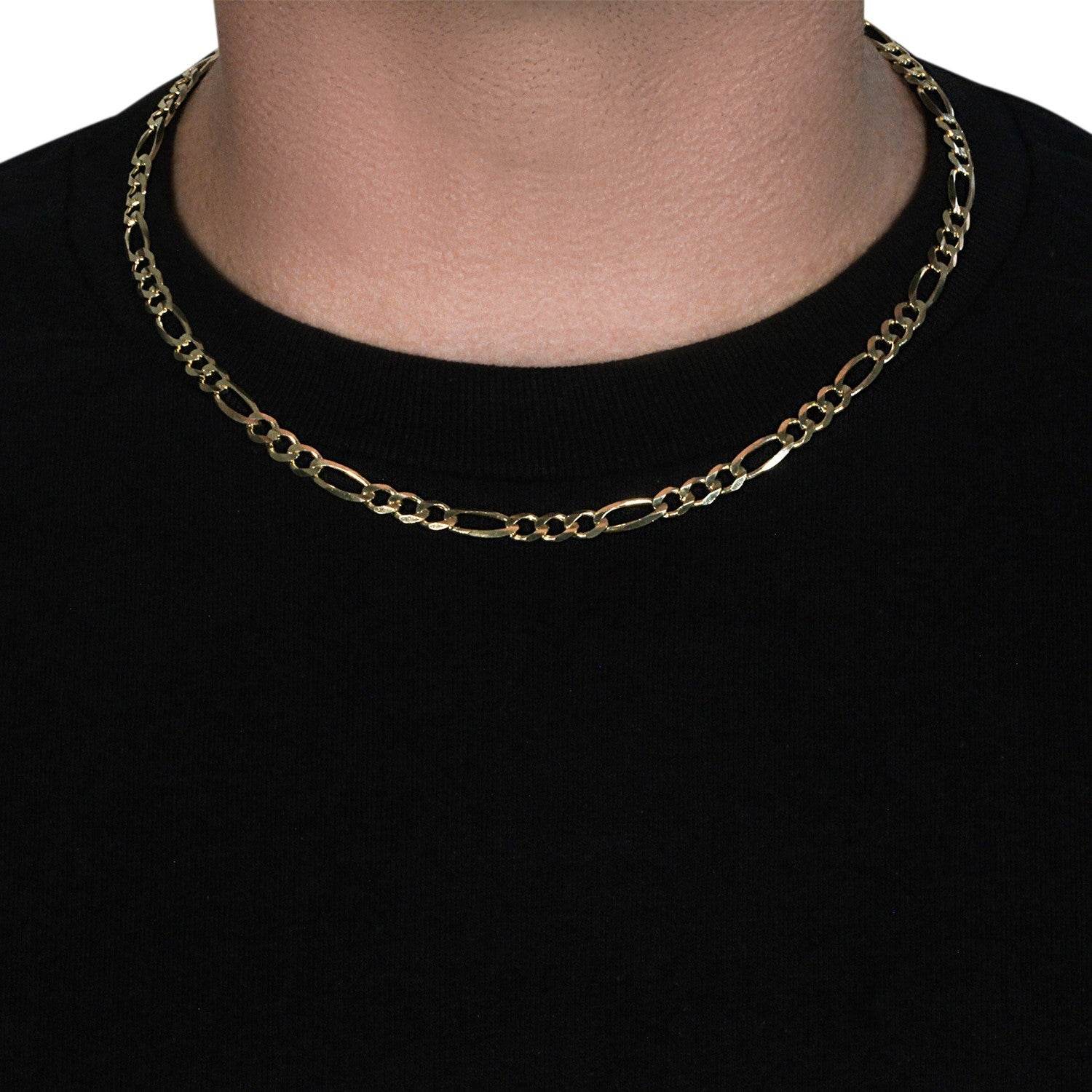 10K Yellow Gold Solid Figaro Chain (5.30 mm) - Sable Gold