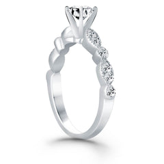 14k White Gold Fancy Shaped Diamond Engagement Ring - Sable Gold