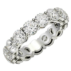 Round Cut Lab Grown Diamond Eternity Ring in 14k White Gold (5 cttw FG/VS2) - Sable Gold