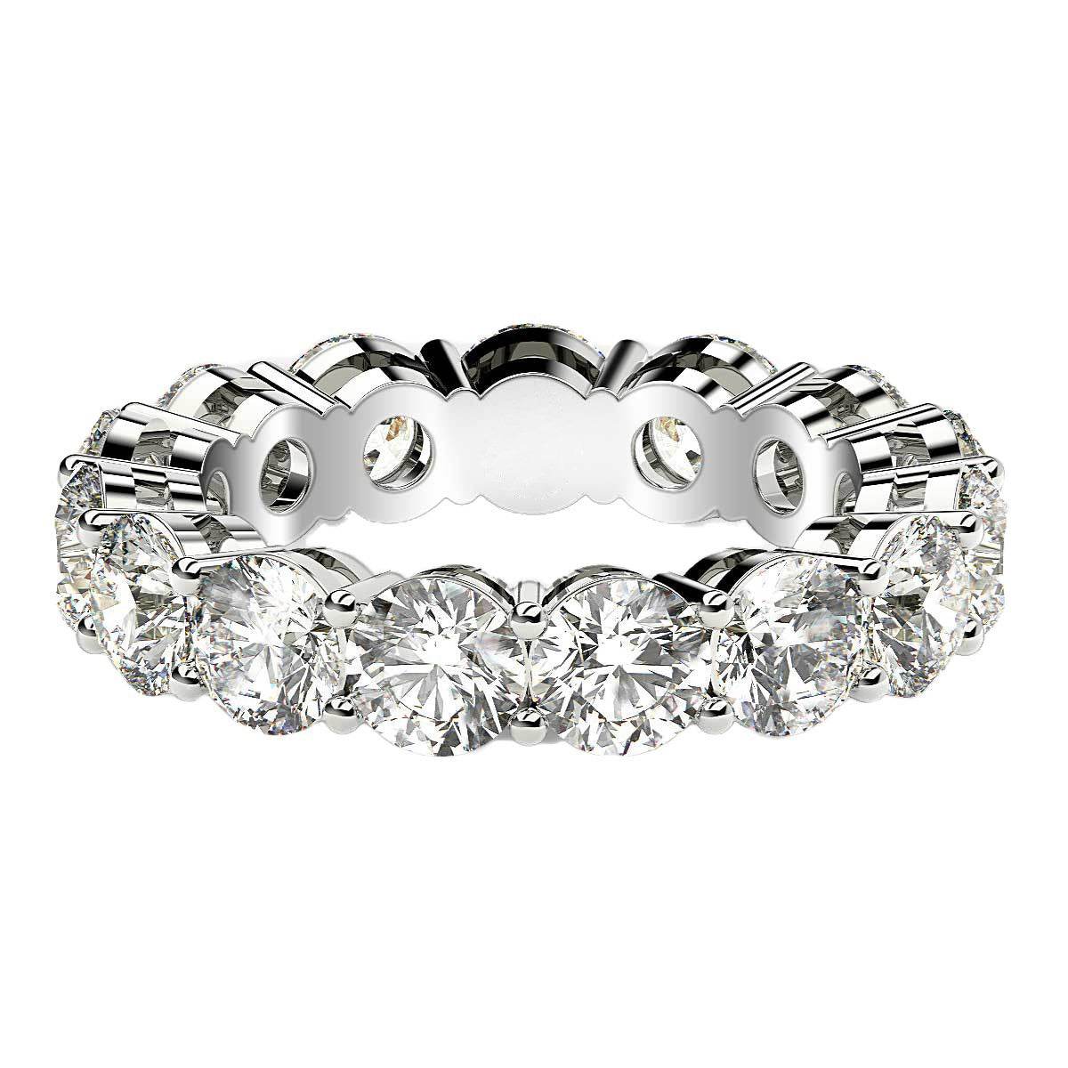 Round Cut Lab Grown Diamond Eternity Ring in 14k White Gold (5 cttw FG/VS2) - Sable Gold