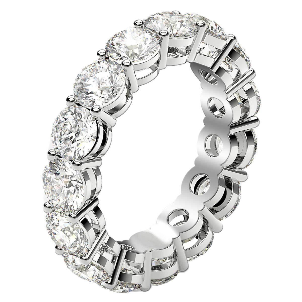 Round Cut Lab Grown Diamond Eternity Ring in 14k White Gold (5 cttw FG/VS2) - Sable Gold