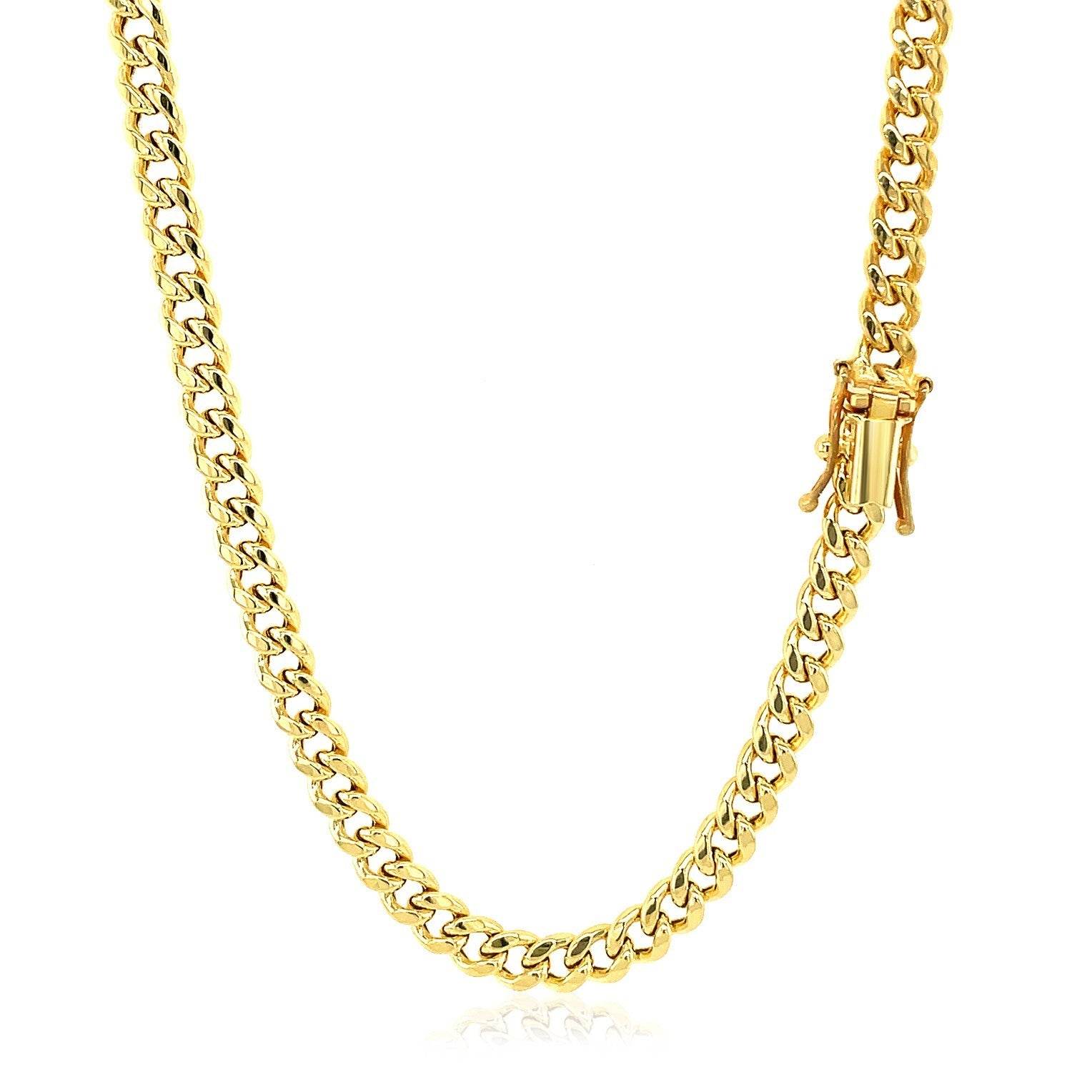 10k Yellow Gold Semi Solid Miami Cuban Chain (4.50 mm) - Sable Gold