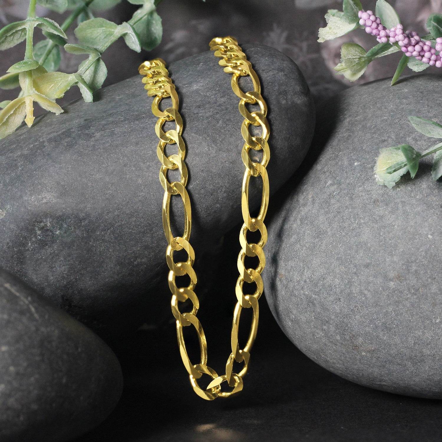 14k Yellow Gold Solid Figaro Chain (6.00 mm) - Sable Gold