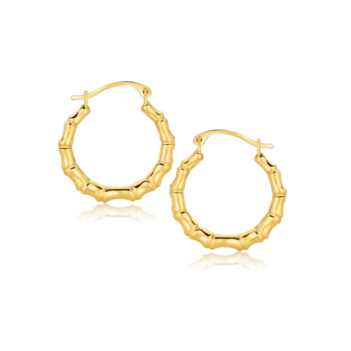 10k Yellow Gold Branch Motif Hoop Earrings - Sable Gold