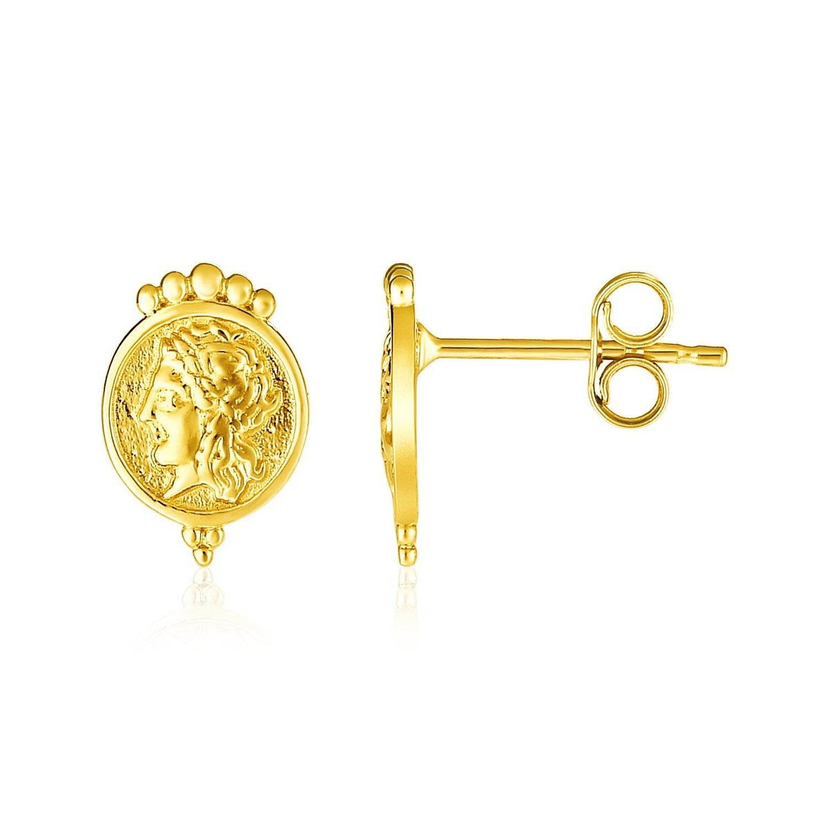 14k Yellow Gold Roman Coin Earrings - Sable Gold