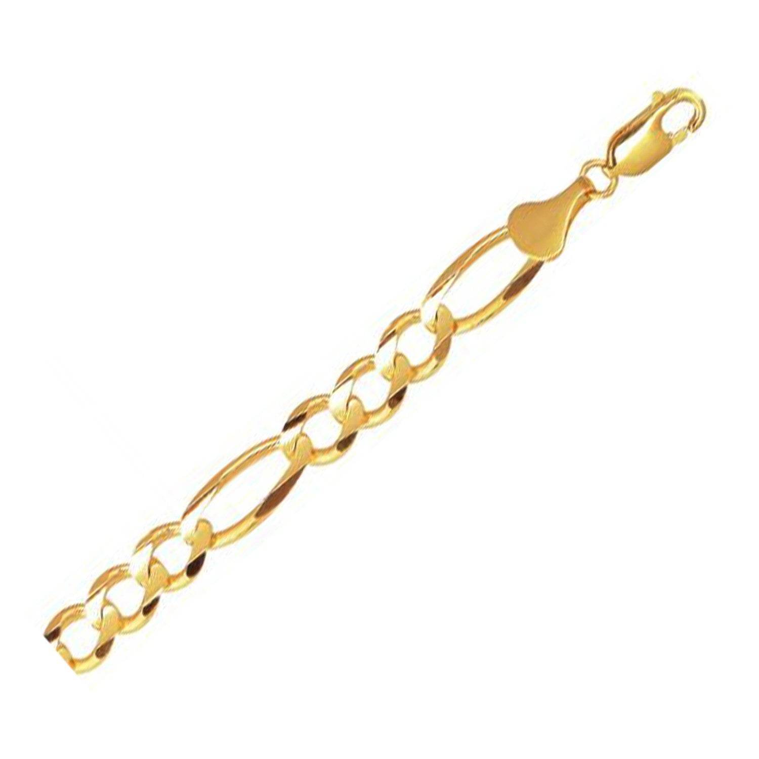 10K Yellow Gold Solid Figaro Chain (7.90 mm) - Sable Gold