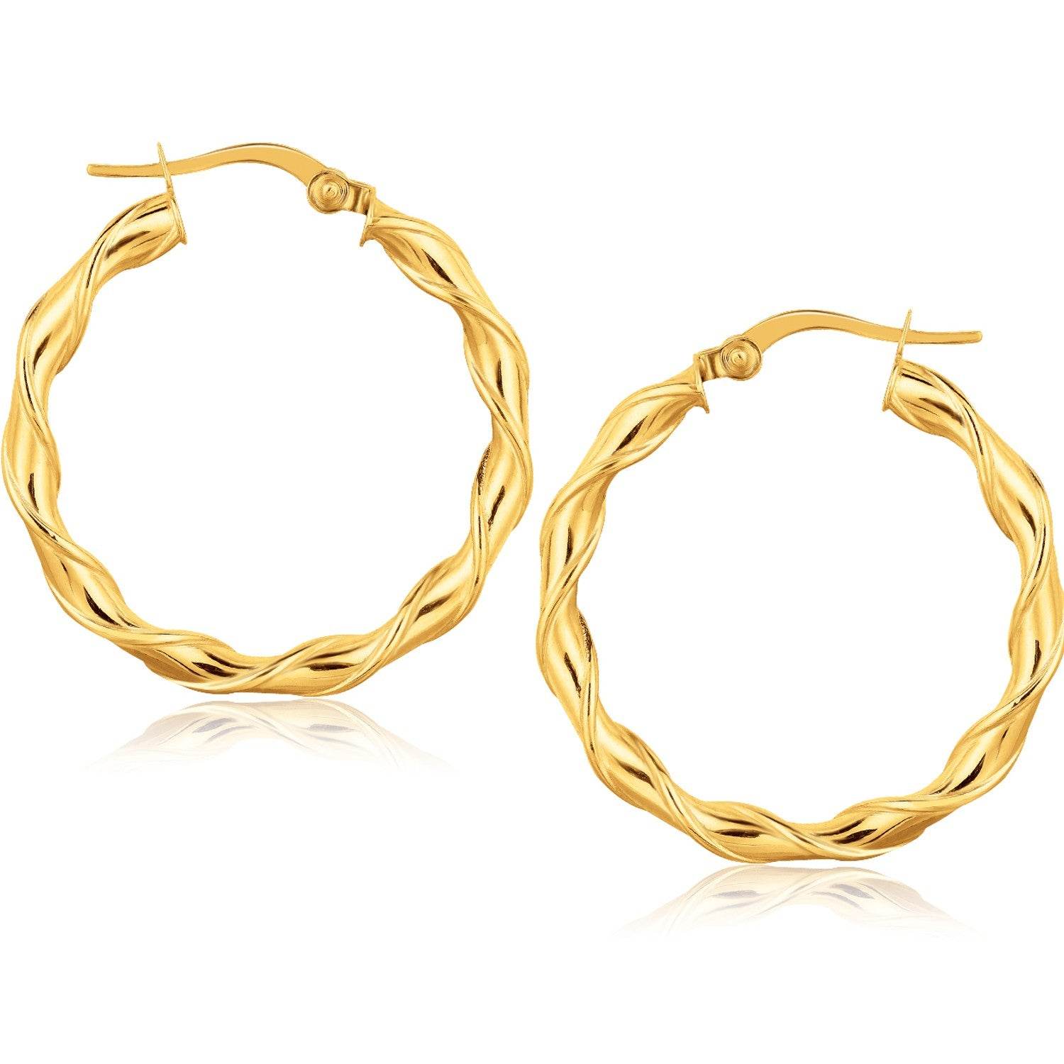 14k Yellow Gold Hoop Earrings (25mm) - Sable Gold