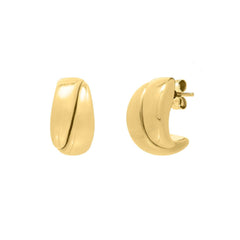 Puffed Up Split Hoop Earrings in 14K Yellow Gold - Sable Gold