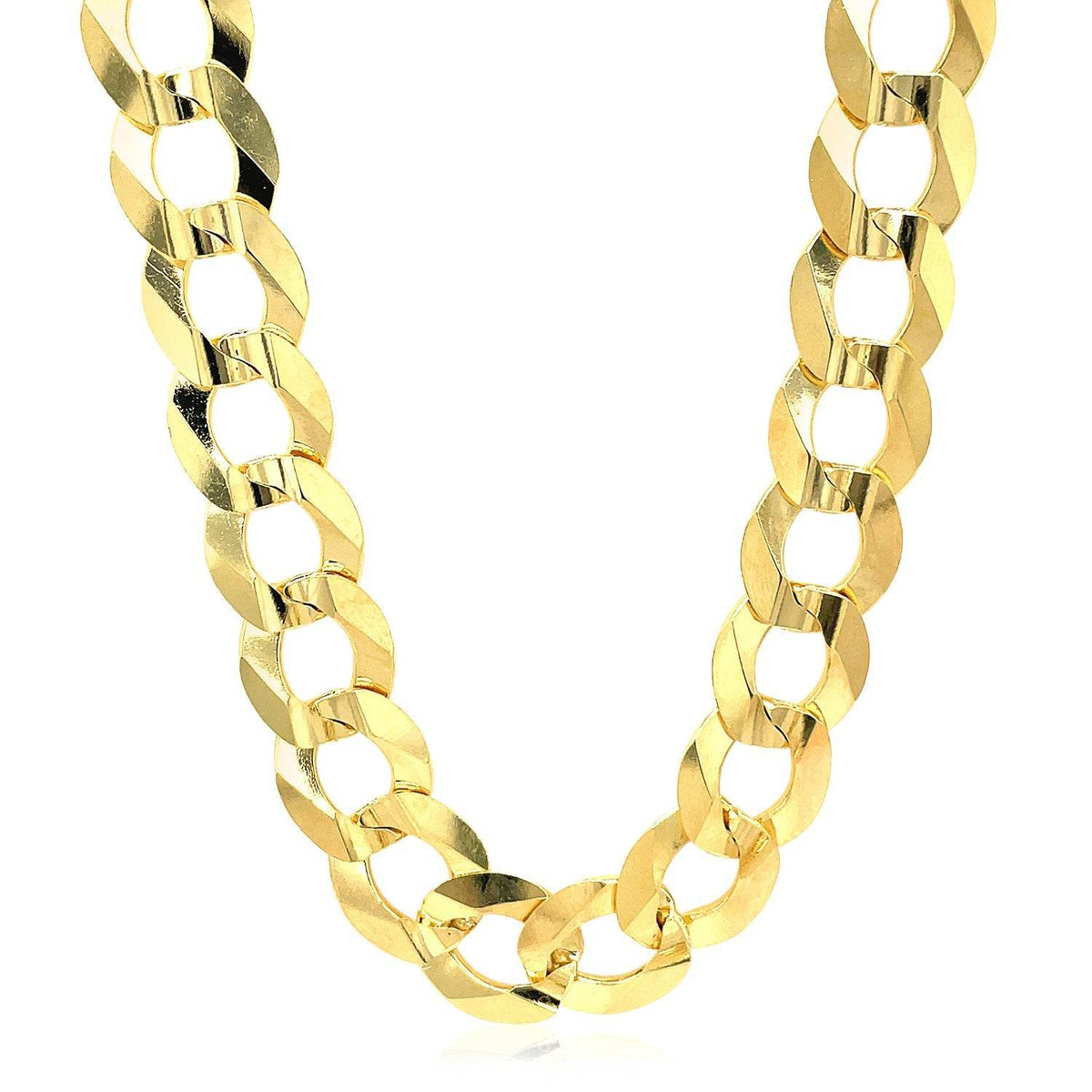 14k Yellow Gold Solid Curb Chain (10.00 mm) - Sable Gold