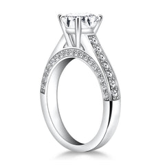 14k White Gold Pave Diamond Cathedral Engagement Ring - Sable Gold