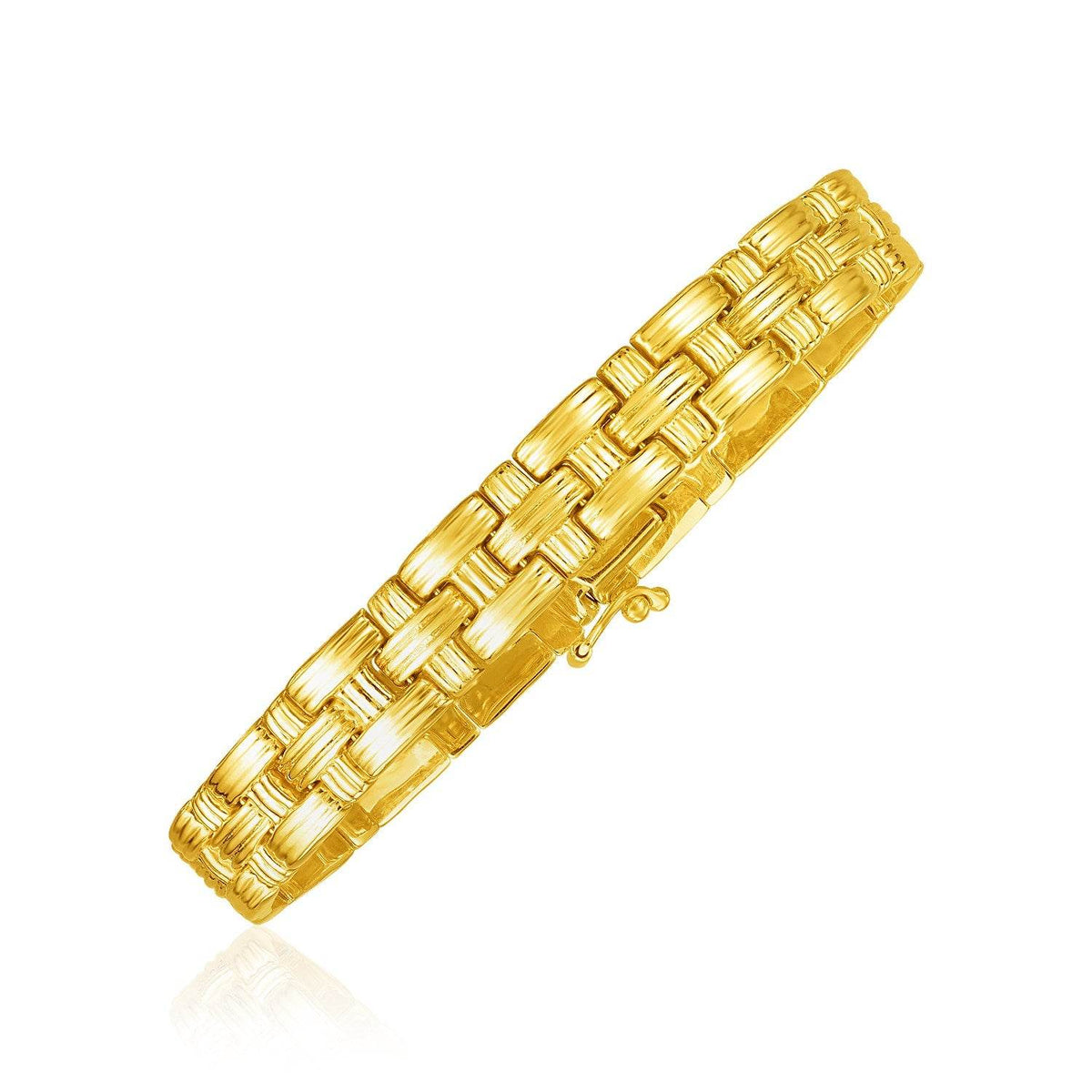 14k Yellow Gold Basket Weave Bracelet - Sable Gold