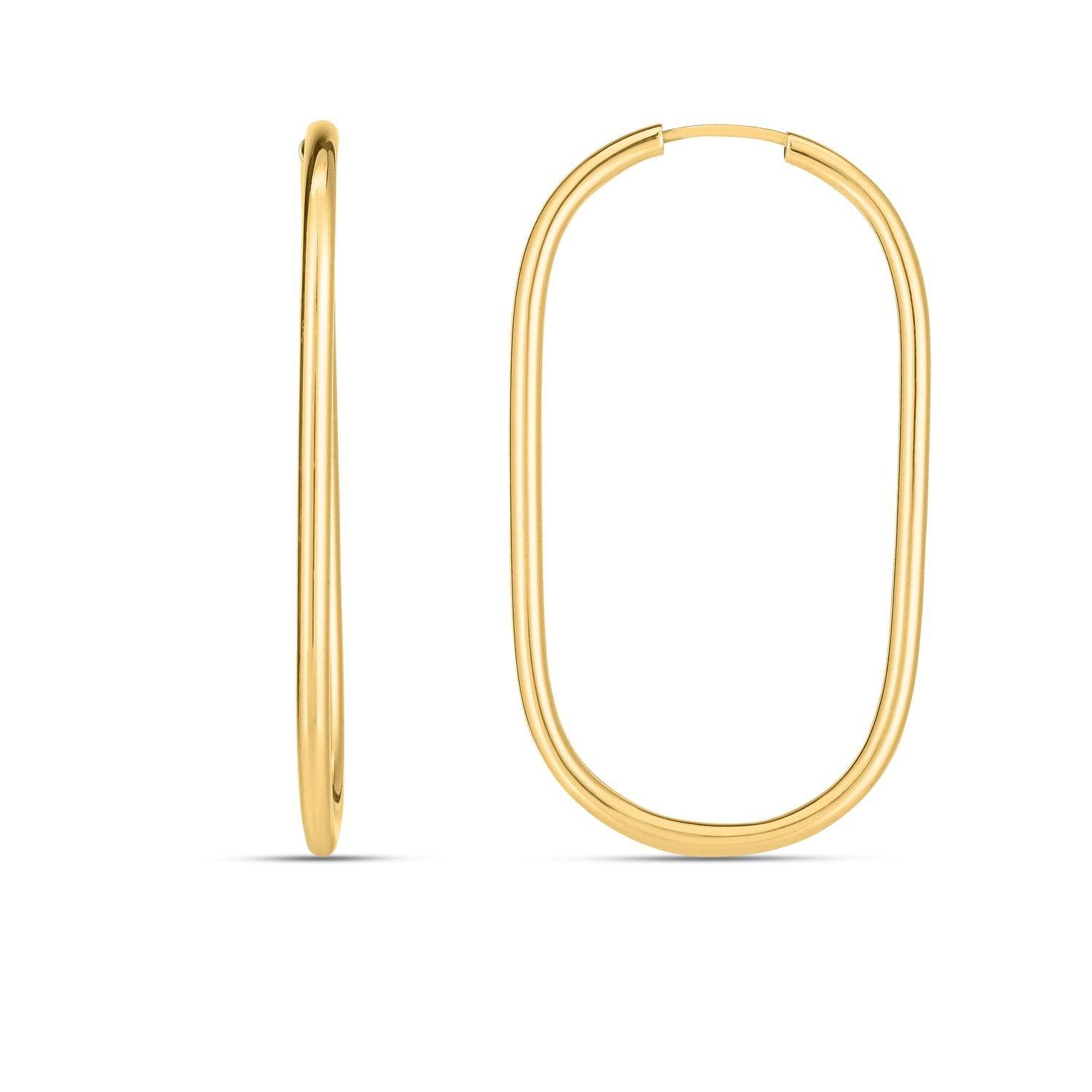 14k Yellow Gold Endless Large Paperclip Hoop Earrings - Sable Gold