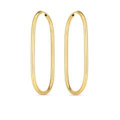 14k Yellow Gold Endless Large Paperclip Hoop Earrings - Sable Gold