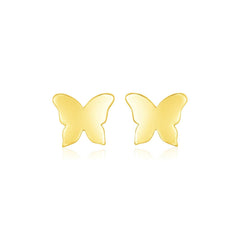 14k Yellow Gold Polished Butterfly Earrings - Sable Gold