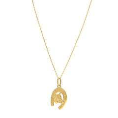 Horse and Horseshoe Necklace in 14K Yellow Gold - Sable Gold