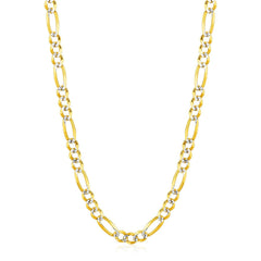 14K Yellow Gold Solid Pave Figaro Chain (5.90 mm) - Sable Gold