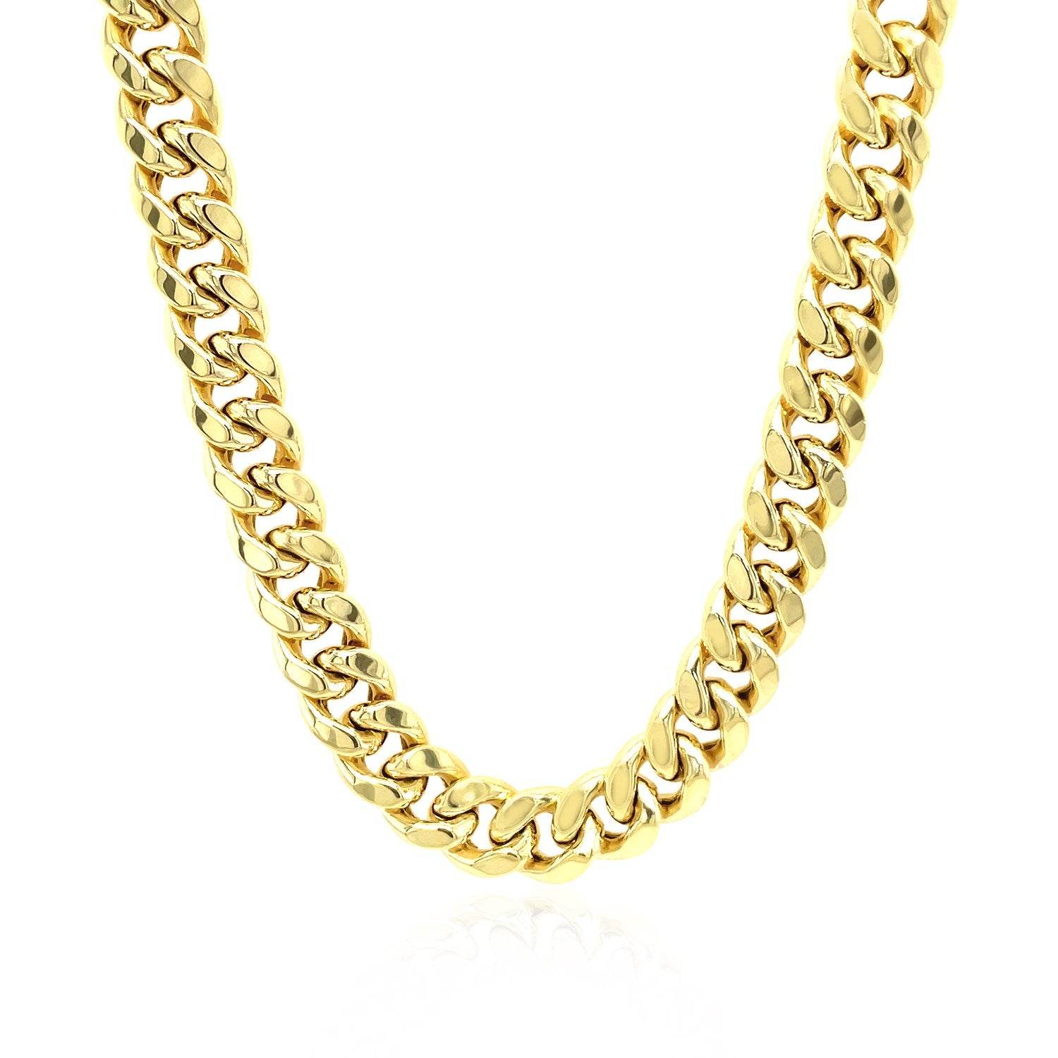 7.25mm 10k Yellow Gold Semi Solid Miami Cuban Chain - Sable Gold