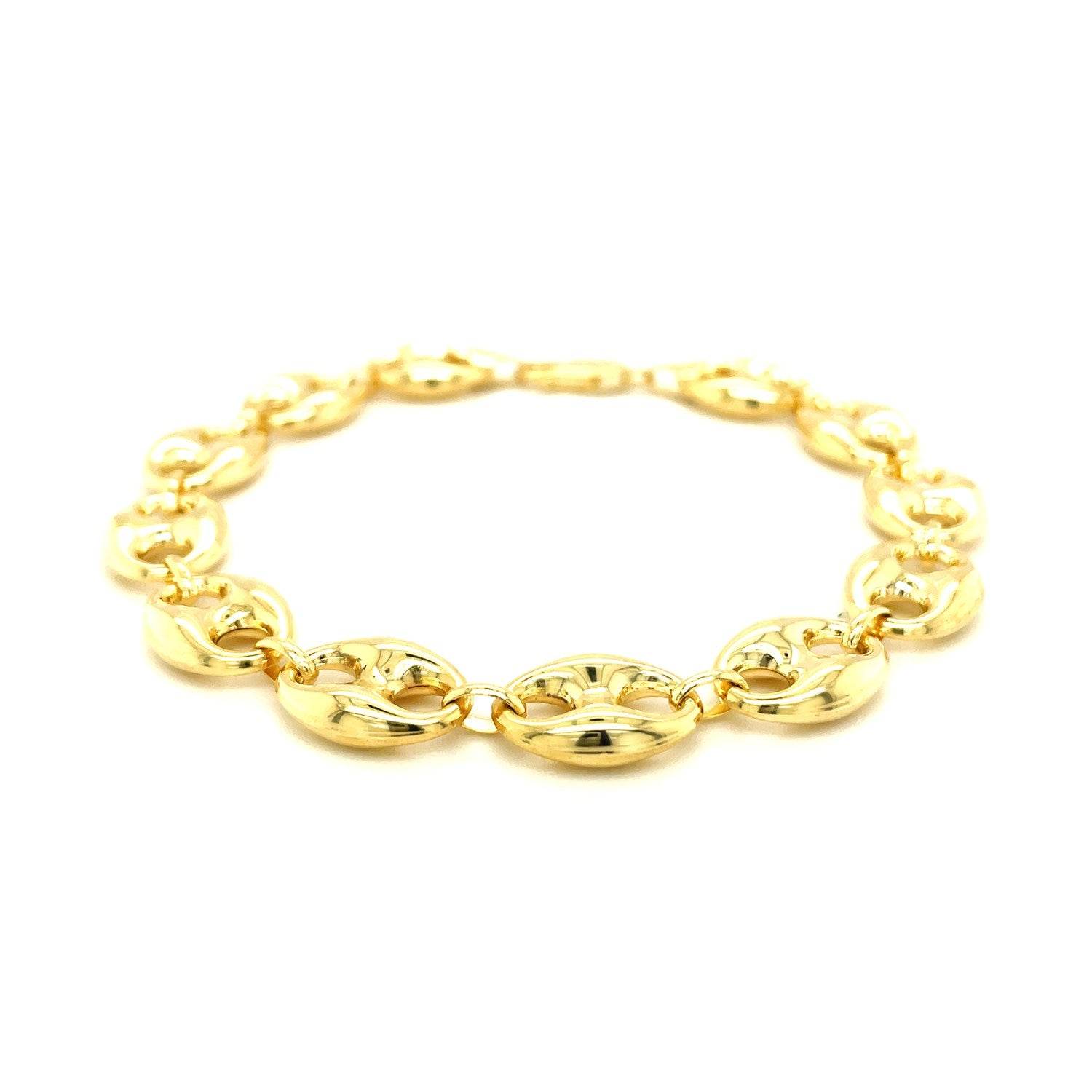 14k Yellow Gold Puffed Mariner Link Bracelet (11.00 mm) - Sable Gold