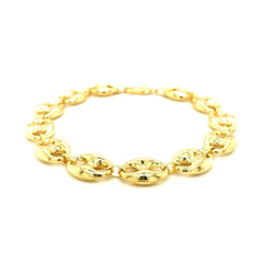 14k Yellow Gold Puffed Mariner Link Bracelet (11.00 mm) - Sable Gold