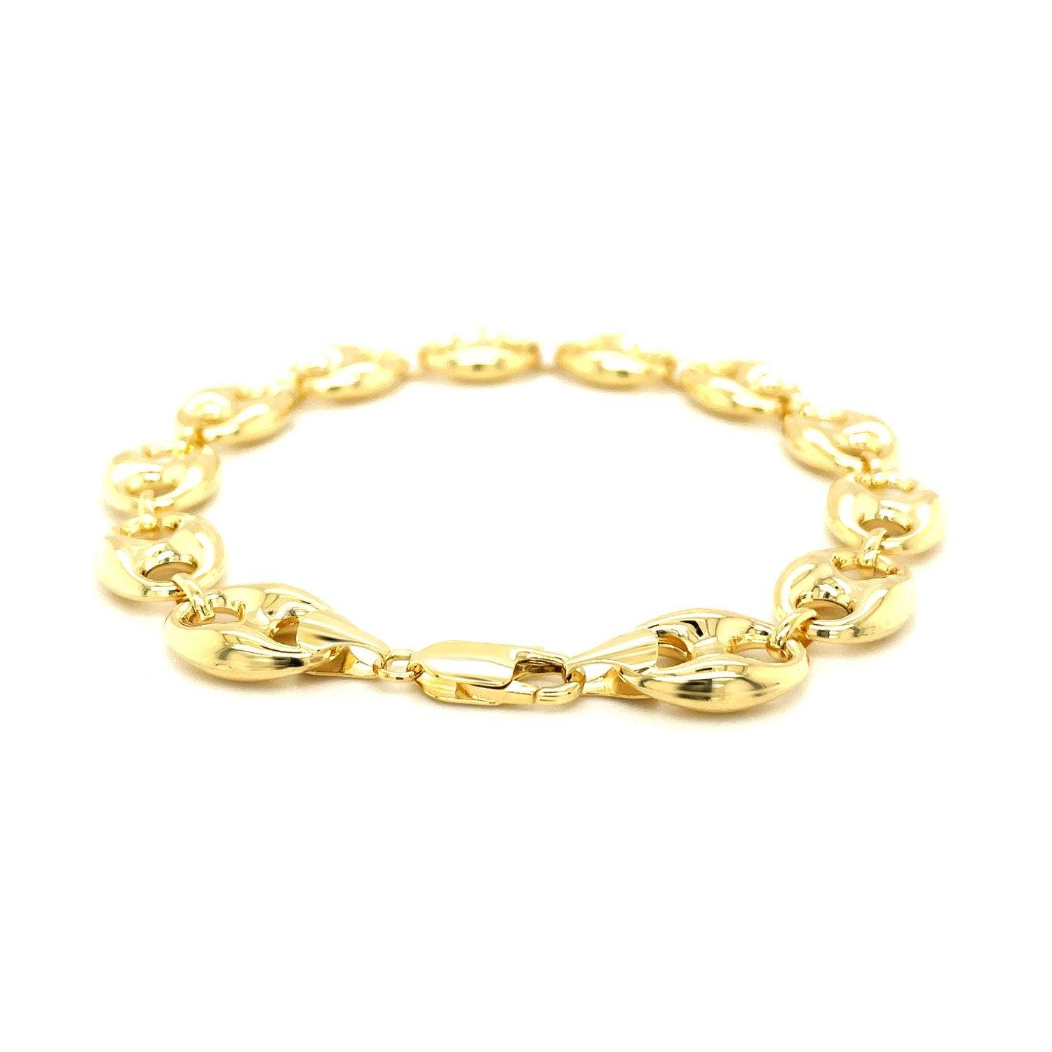 14k Yellow Gold Puffed Mariner Link Bracelet (11.00 mm) - Sable Gold