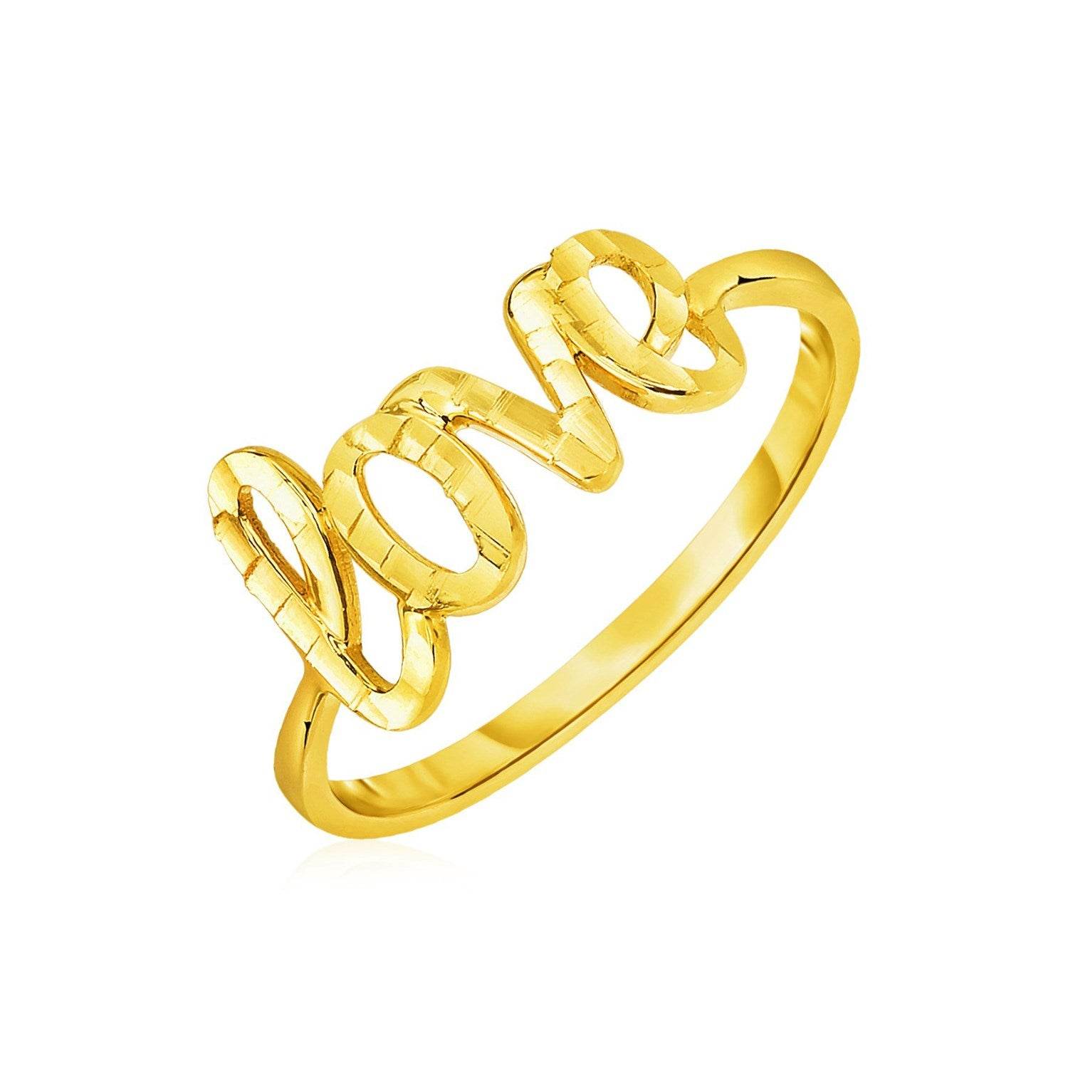 14k Yellow Gold Ring with Love - Sable Gold