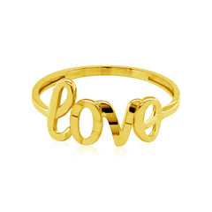 14k Yellow Gold Ring with Love - Sable Gold