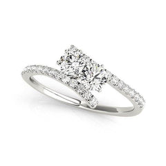 Two Stone Bypass Diamond Ring in 14k White Gold (3/4 cttw) - Sable Gold