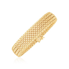 14k Yellow Gold High Polish Thick Braided Bracelet (14.50 mm) - Sable Gold