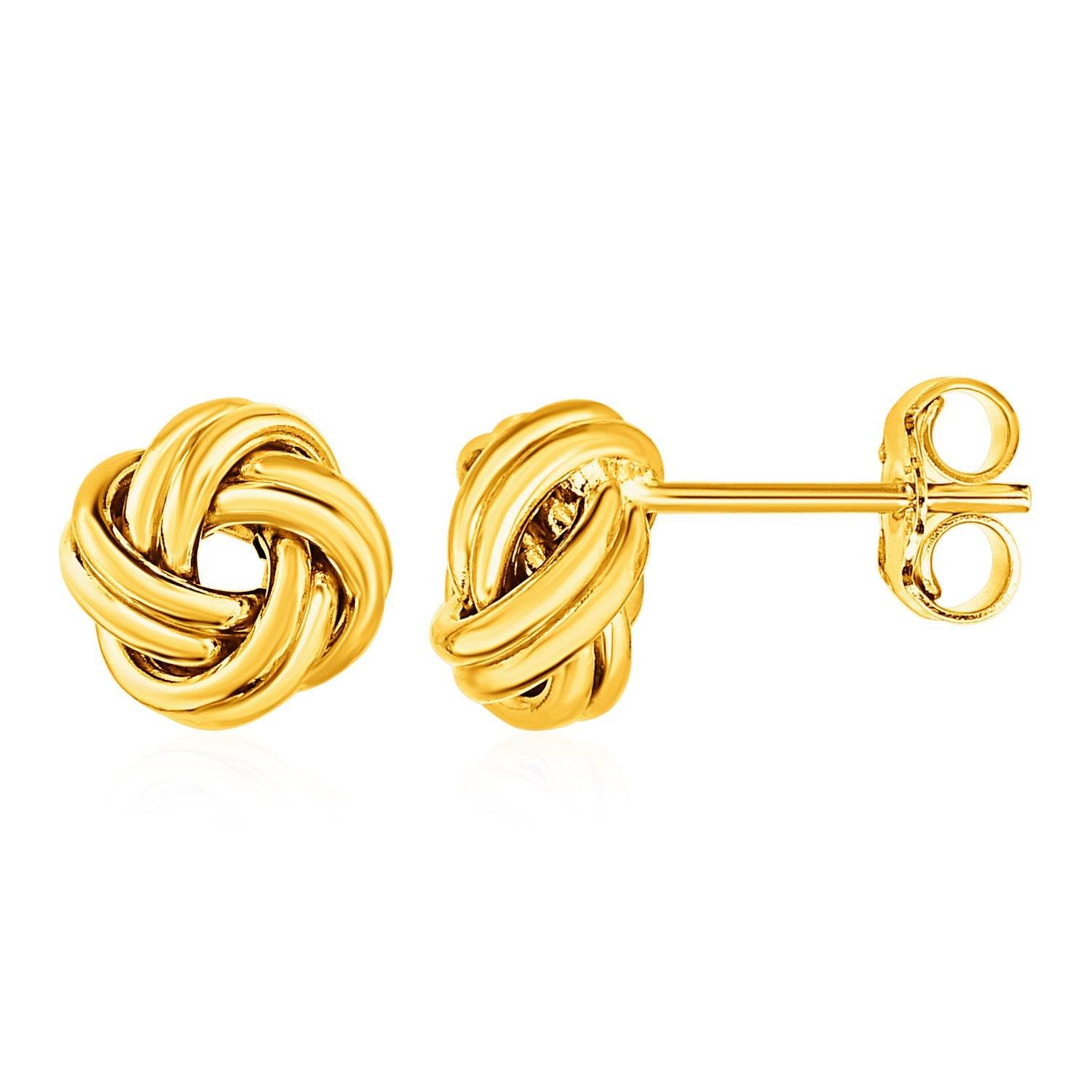 Love Knot Post Earrings in 14k Yellow Gold - Sable Gold