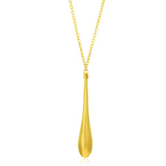 14k Yellow Gold Teardrop Shape Long Pendant - Sable Gold