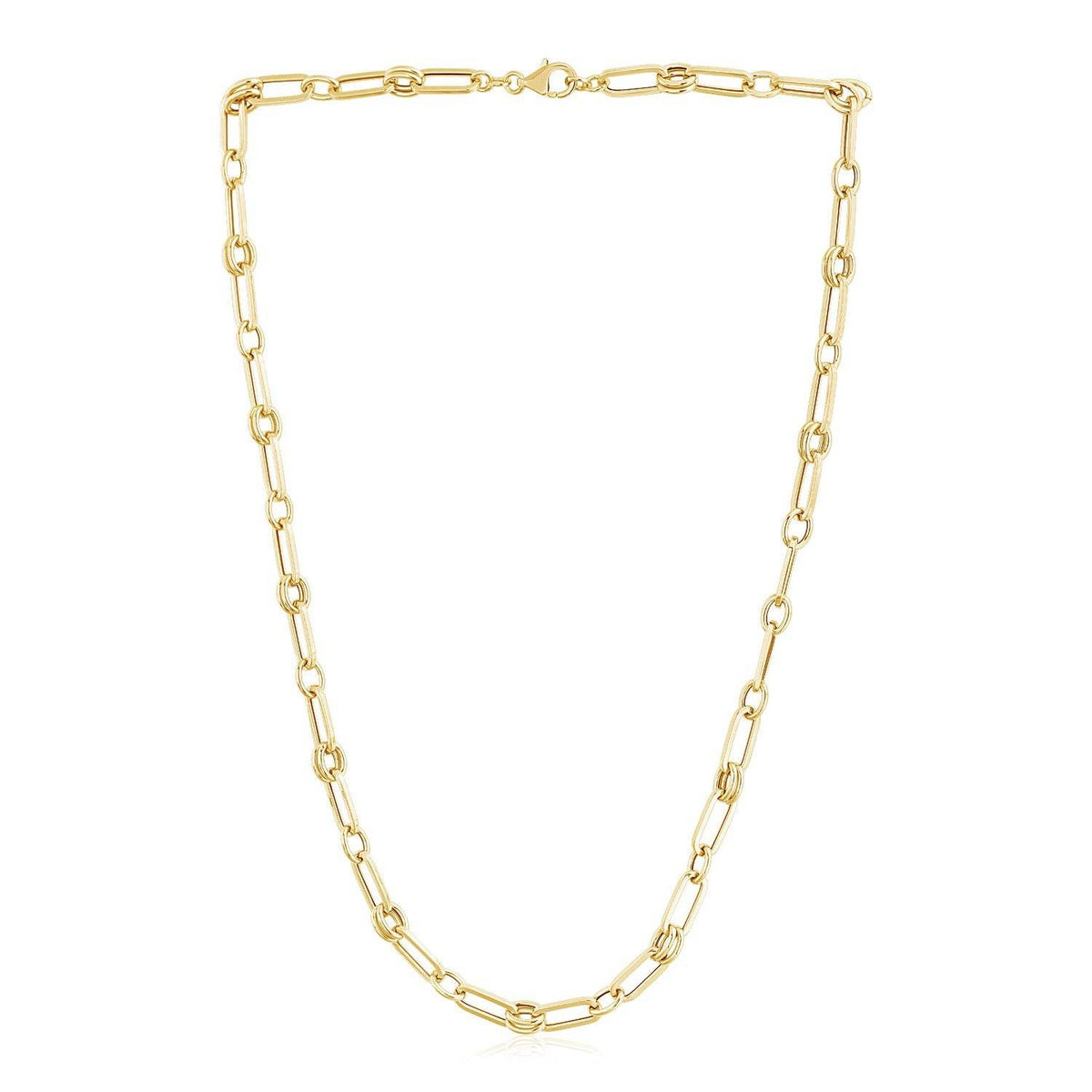 14k Yellow Gold High Polish Paperclip Rondel Link Chain (5.60 mm) - Sable Gold