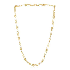 14k Yellow Gold High Polish Paperclip Rondel Link Chain (5.60 mm) - Sable Gold