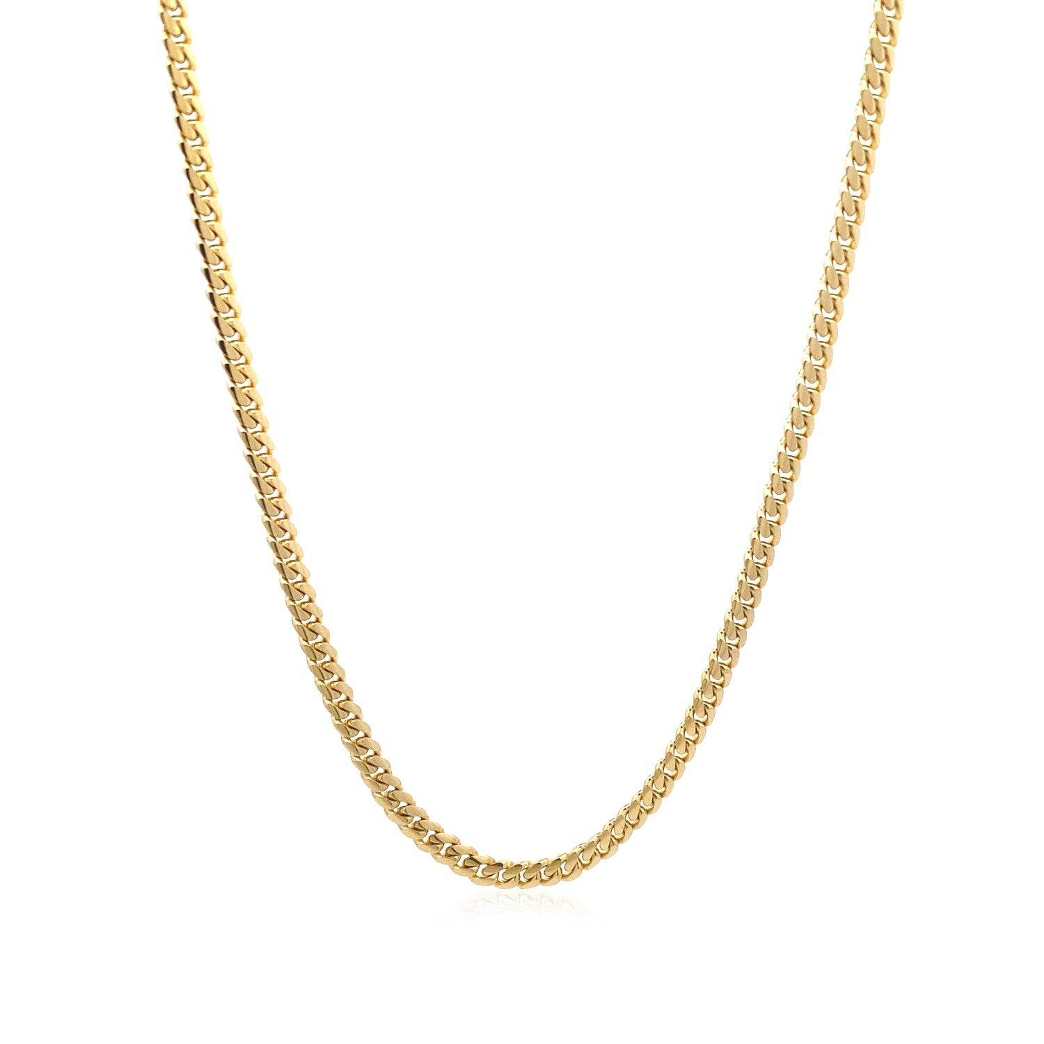 14k Yellow Gold Classic Solid Miami Cuban Chain (3.20 mm) - Sable Gold