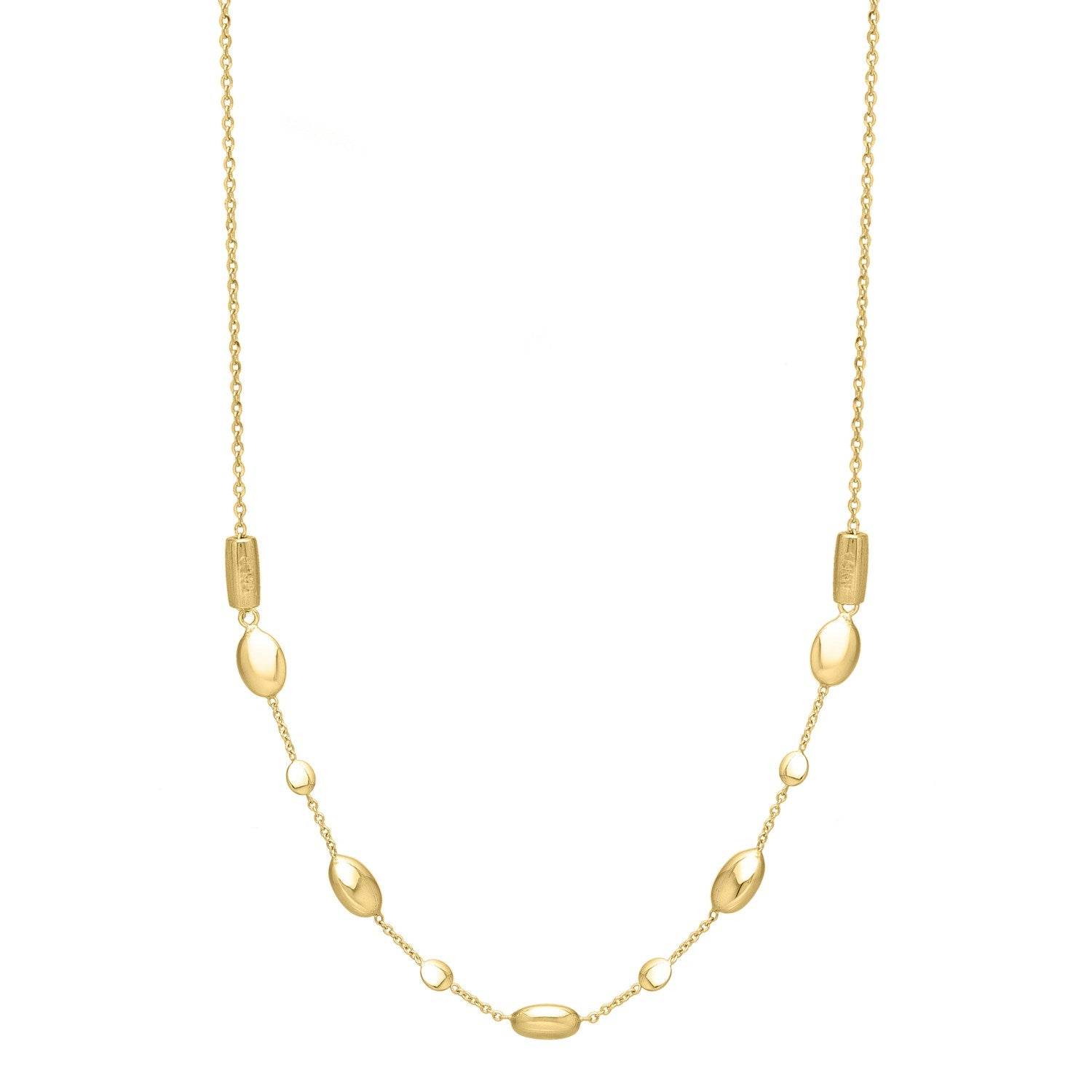 Adjustable Puff Pebble Necklace in 14K Yellow Gold - Sable Gold