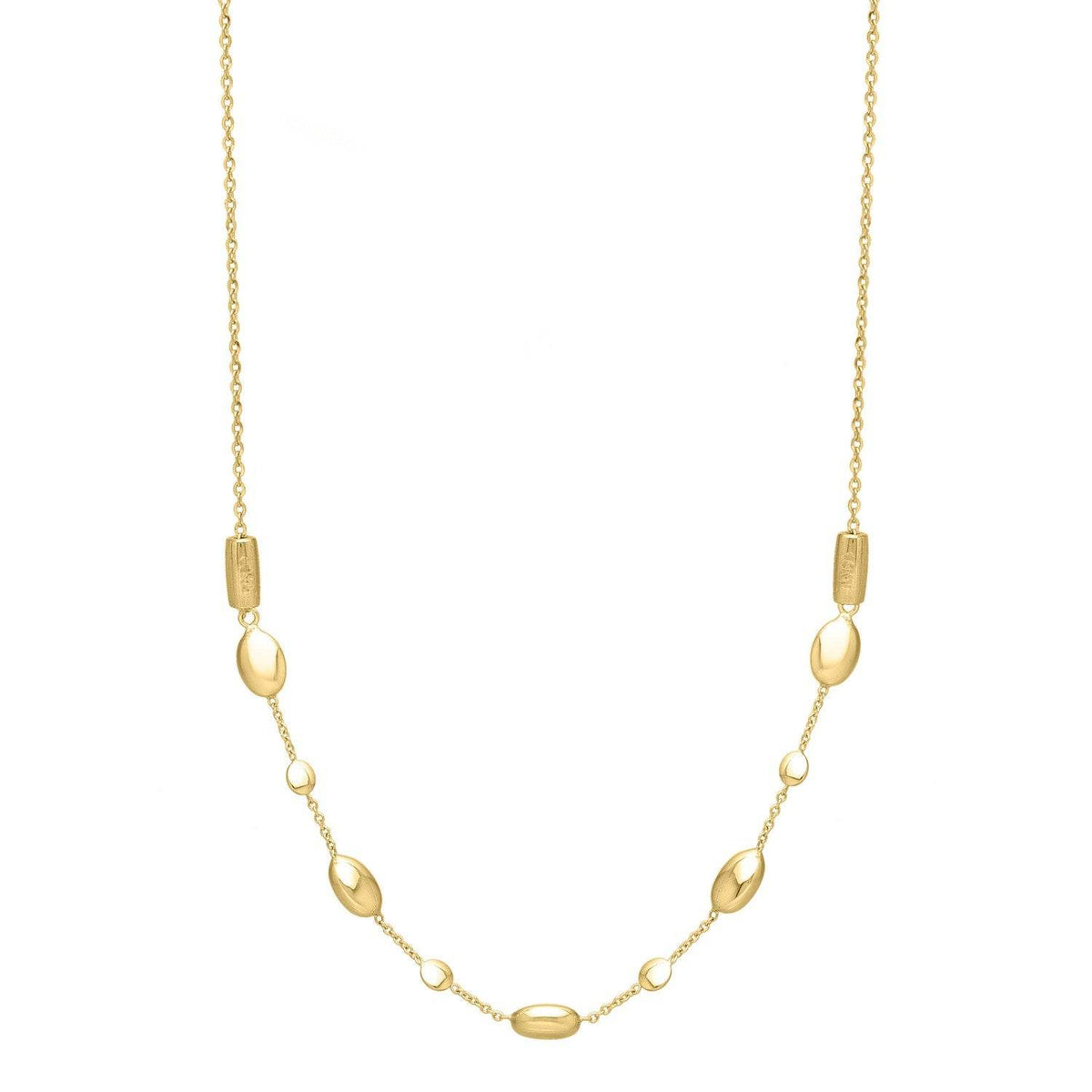 Adjustable Puff Pebble Necklace in 14K Yellow Gold - Sable Gold