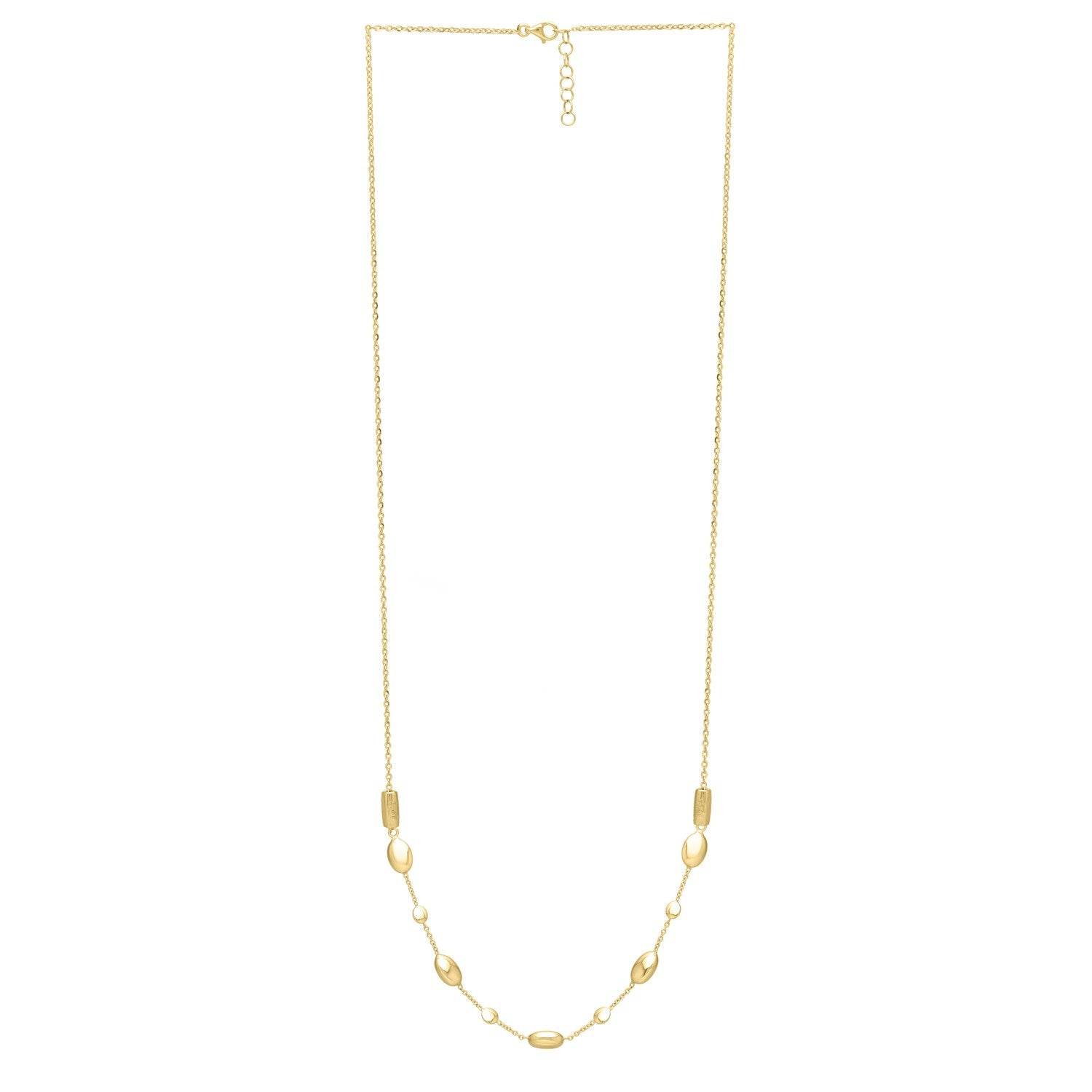 Adjustable Puff Pebble Necklace in 14K Yellow Gold - Sable Gold