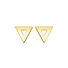 14k Yellow Gold Polished Open Triangle Post Earrings - Sable Gold