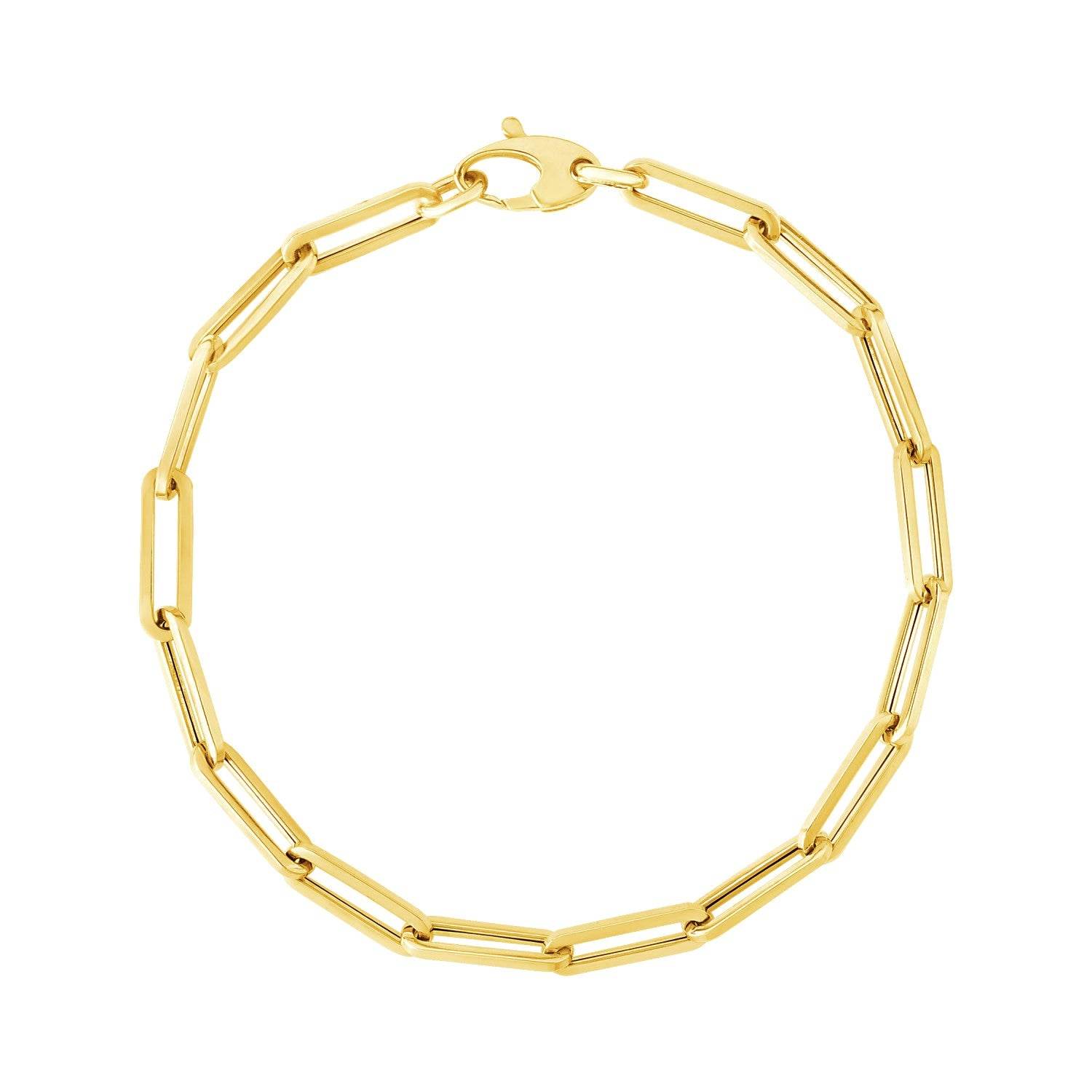 14K Yellow Gold Bold Paperclip Chain Bracelet (4.20 mm) - Sable Gold