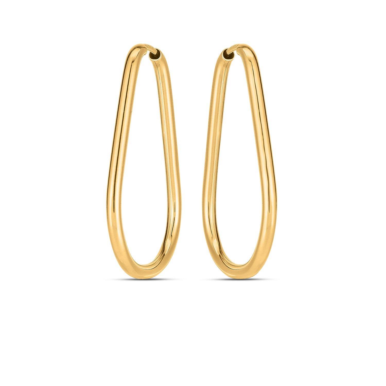 14k Yellow Gold Endless Pear Hoop Earrings - Sable Gold